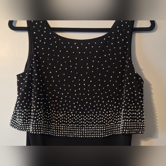 Joseph Ribkoff Black and Silver Sparkle Dress - Picture 10 of 10